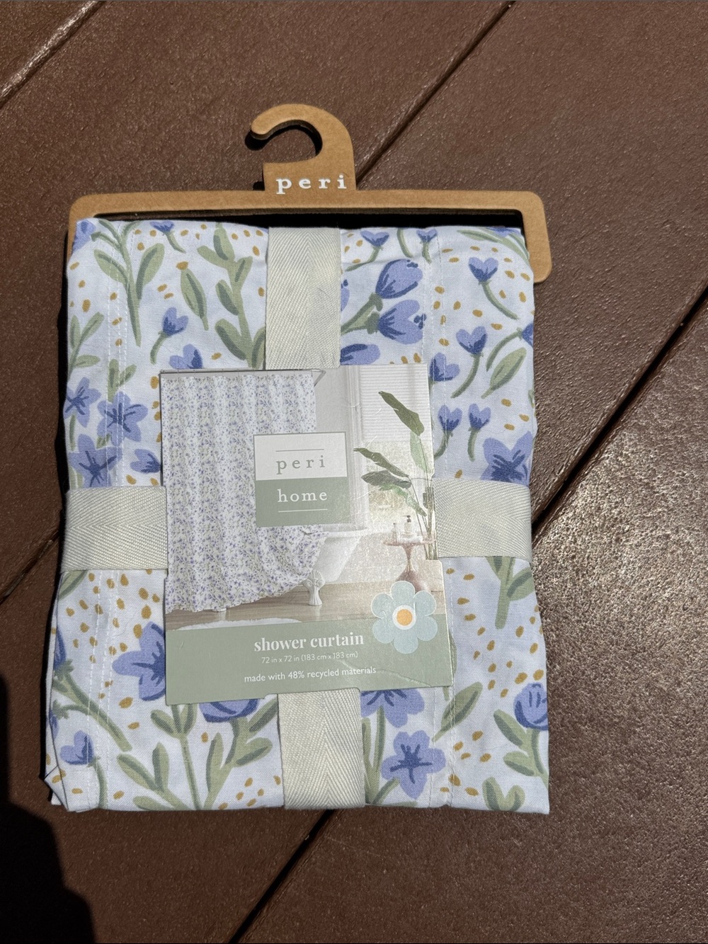 NWT Peri Home Purple Floral Shower Curtain 72x72 Threshold Bluebell